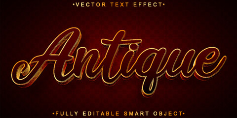 Wall Mural - Historical Antique Vector Fully Editable Smart Object Text Effect