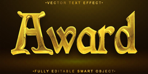Wall Mural - Brown Golden Award Vector Fully Editable Smart Object Text Effect