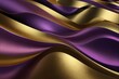  Wavy Golden and Purple Metallic 3D Background. 