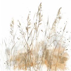 Naklejka na meble Whimsical Meadow Scene with Watercolor Effect Generative AI