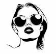 a simple stencil icon of a woman with sunglasses