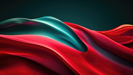 The abstract picture of the two colours of red and green colours that has been created form of the waving shiny smooth satin fabric that curved and bend around in this beauty abstract picture. AIGX01.