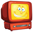 Colorful animated television with a happy face