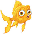 Bright, cheerful vector illustration of a goldfish