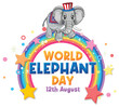 Colorful illustration celebrating World Elephant Day