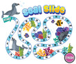 Colorful board game with seals and underwater theme