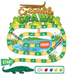 Colorful children's board game with crocodile theme