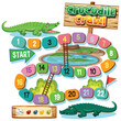 Colorful children's board game with crocodile theme