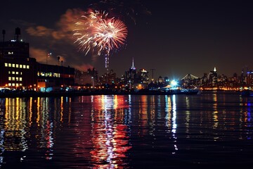 Fourth of July fireworks in downtown Cincinnati, Ohio.