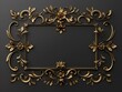 © Thares2020 - Elegant Baroque Gold Frame Design on Matte Black Background for Luxurious Contrast and Flair