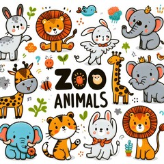  Cartoon Design of Zoo Animals