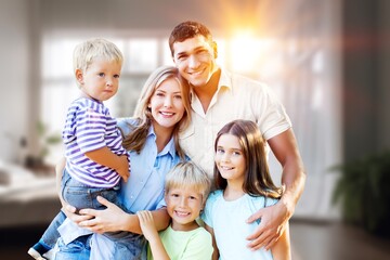 Poster - Relax,happy big family enjoying on holiday vacation.