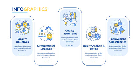 Wall Mural - qms elements rectangle infographic template. quality improvement. data visualization with 5 steps. e
