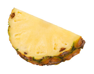 Poster - half or piece pineapple fruit isolated, pineapple fruit macro studio photo, transparent png, PNG format