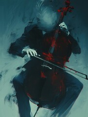 Wall Mural - man playing cello