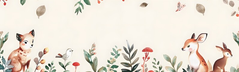 watercolor flowers  and tree
