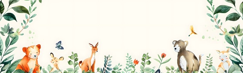 watercolor flowers  and tree