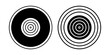 Set of Circular Concentric Circle Lines Design Elements. 