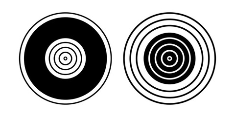 Sticker - Set of Circular Concentric Circle Lines Design Elements. 