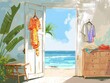 Beach Style Clothes Storage Room