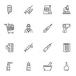 Pharmacy Supply line icons set