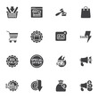 Promotion and advertisement vector icons set