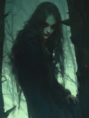 Canvas Print - witch in the forest