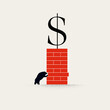 Bear market business vector concept. Symbol of finance, downturn, trading. Minimal illustration