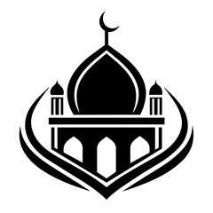 Wall Mural - a-minimalist-mosque-logo-vector-art-illustration 