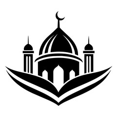 Wall Mural - a-minimalist-mosque-logo-vector-art-illustration 