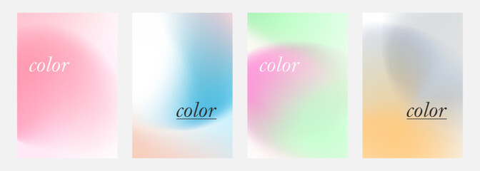 Leinwandbilder - Set of light colored blurred abstract backgrounds. Soft color gradients for creative graphic design. Vector illustration.