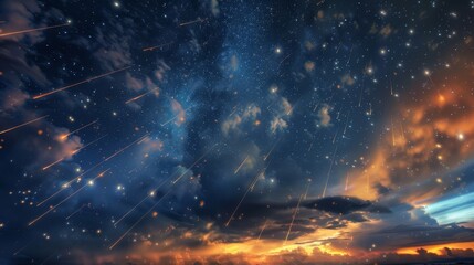 Celestial bodies streaking painting heavens with light wallpaper