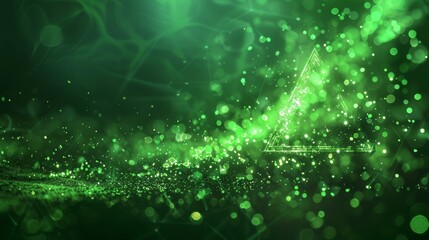 Wall Mural - green play button intro switch triangle environment