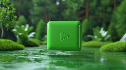 Poster - Green intro play button introduction playing