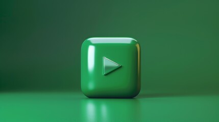 Poster - Green play button intro switch triangle environment 