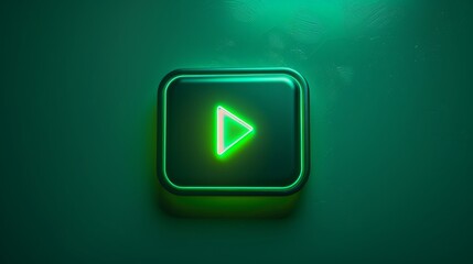 Poster - Green intro play button introduction playing