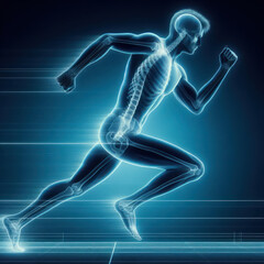 x-ray image of human male man running