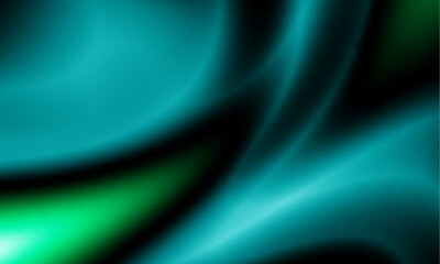 Poster - Abstract dark green background, Blue curve design smooth shape by blue color with blurred effect