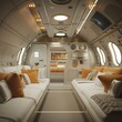 © JK_kyoto - A frame mockup adorns the interior of a luxury space shuttle cabin, where spaceage technology and classical design merge into a 3Drendered vision of future living spaces