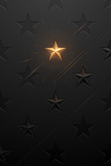 Poster - Black and gold star shapes background