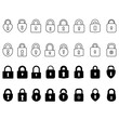 Lock Icon Vector set on white background. protection illustration sign collection. Padlock symbol.