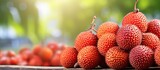Copy space image of fresh salak fruit showcased at the fruit shop highlighting this distinctive and exotic tropical fruit