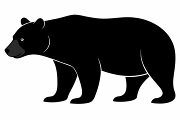 Wall Mural -  black bear line art vector illustration