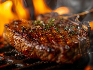 Wall Mural - Sizzling Tomahawk Steak