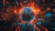 © Антон Сальников - Digital world globe centered on South East Asia, concept of global network, cyber technology, information exchange, and international telecommunications