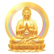 golden buddha on white background