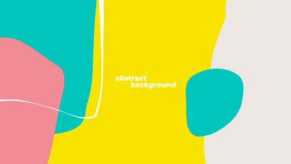 Fototapete - Abstract background with various hand drawn dynamic shapes and white bent line for creative graphic design. Vector illustration.