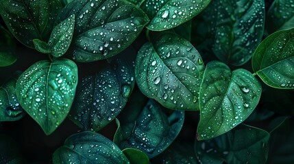 Poster - Vibrant images showcasing water droplets on leaves, representing carbon reduction efforts and the importance of the Bio Circular