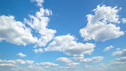 Wall Mural - beautiful blue sky with soft white clouds timelapse for abstract background