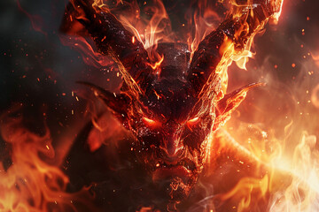 Wall Mural - ai generated portrait of evil supernatural being satans from hell